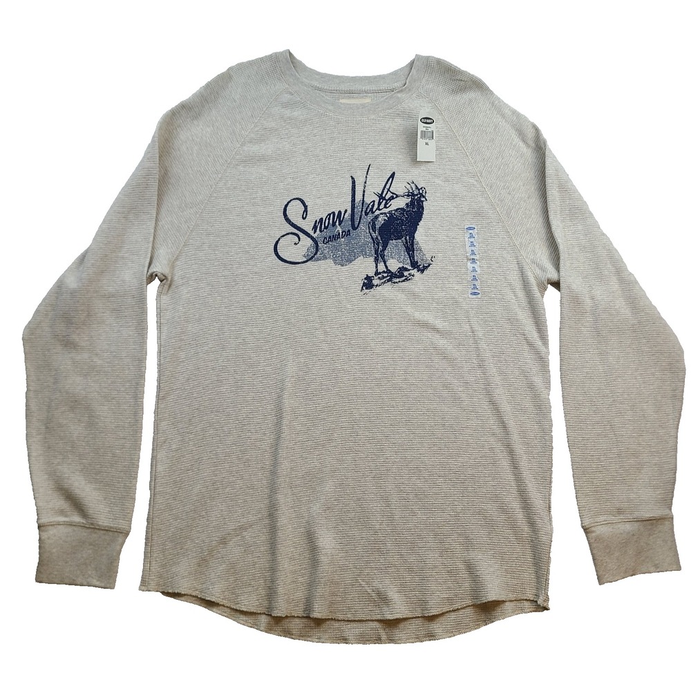 Old Navy Men’s XL Snow Valley Canada Elk Waffle Thermal Shirt NWT 2007